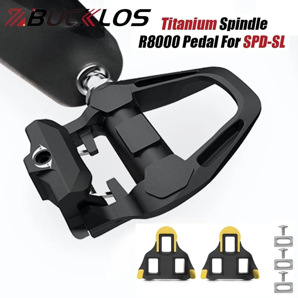 BUCKLOS Titanium Spindle PD-R8000 Pedal for SPD-SL Aluminum Bicycle ...