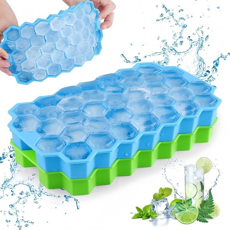 37Grids Silicone Ice Cube Molder Tray Fruit Popsicle Maker DIY Ice ...