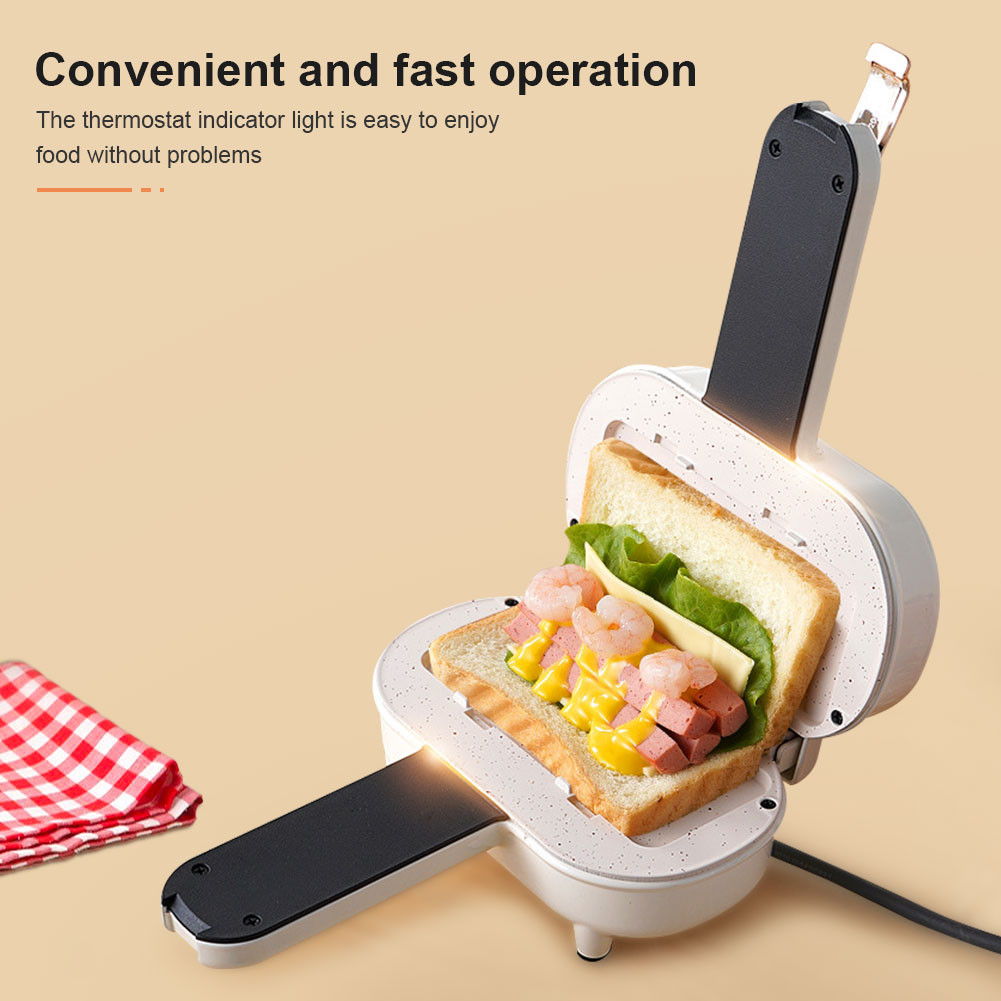 Sandwich Maker Mini Baking Pan Spill Proof Bread Hot Dog Toaster Double ...
