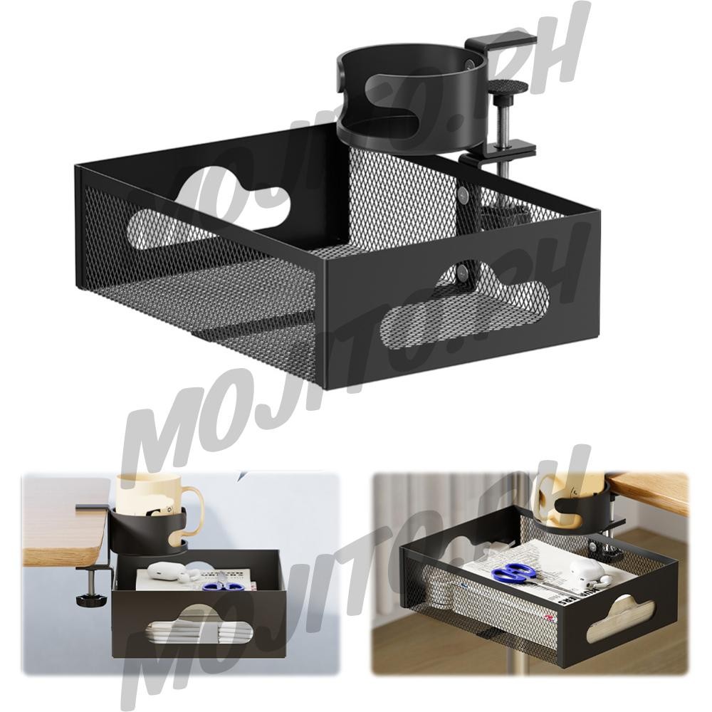 Under Desk Storage Rack Under Desk Drawer Organizer 360 Degree Rotation ...