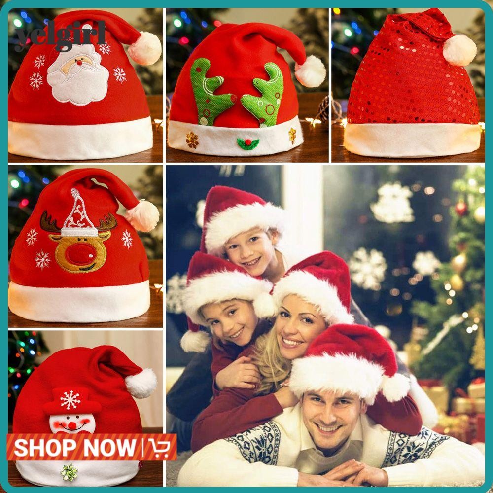 AGLYELGIRL Santa Claus Cap For Adult Children Cartoon Lovely Plush ...