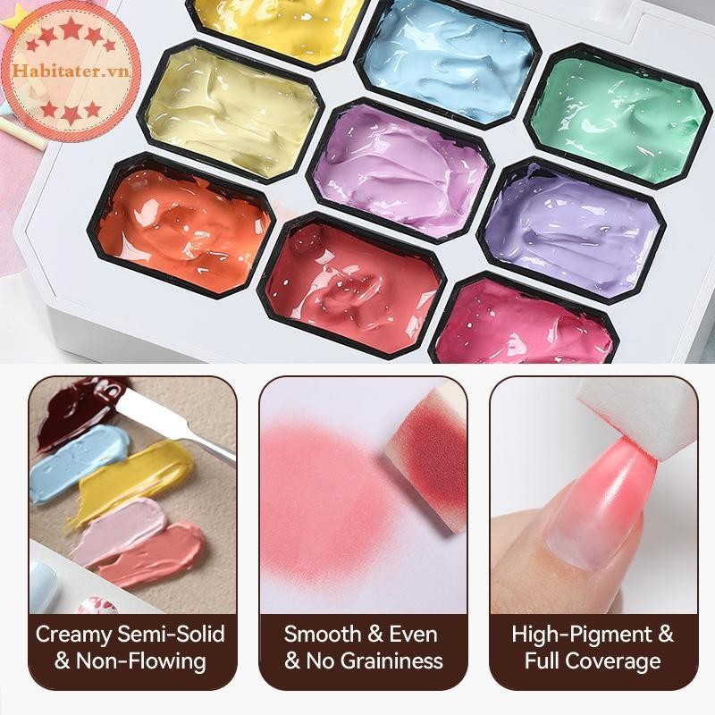 TATER 9 Colors Gradient Gel Painting Color Palette With 50 / 100 ...