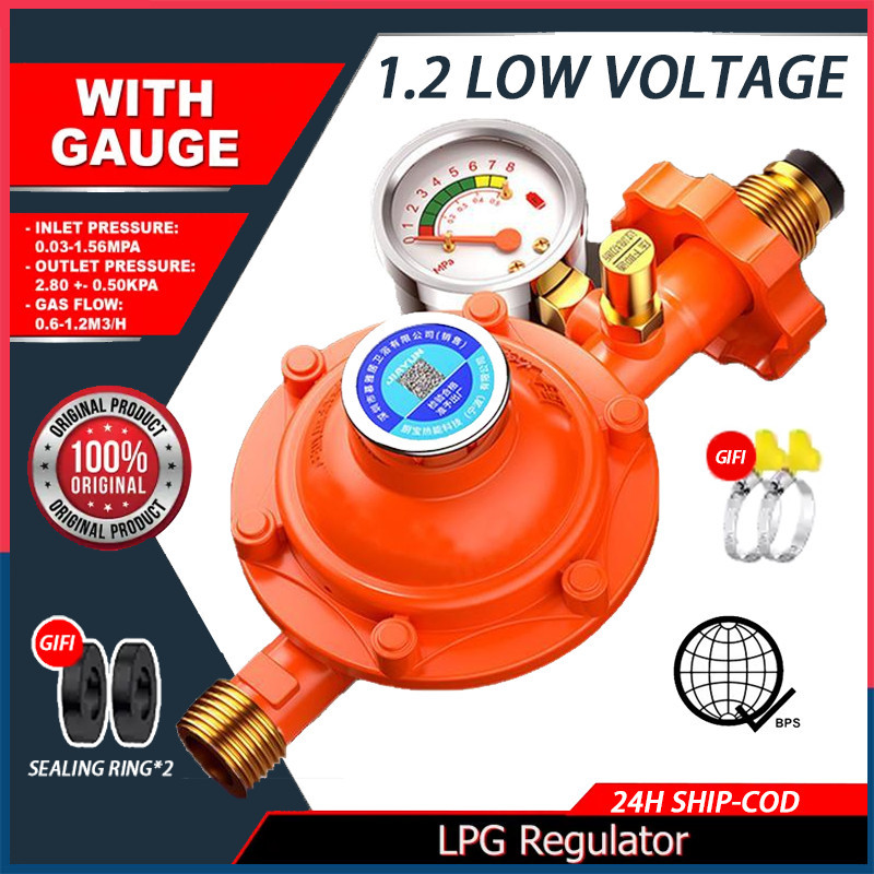 COD LPG Regulator with gauge and safety device Push Button controller ...