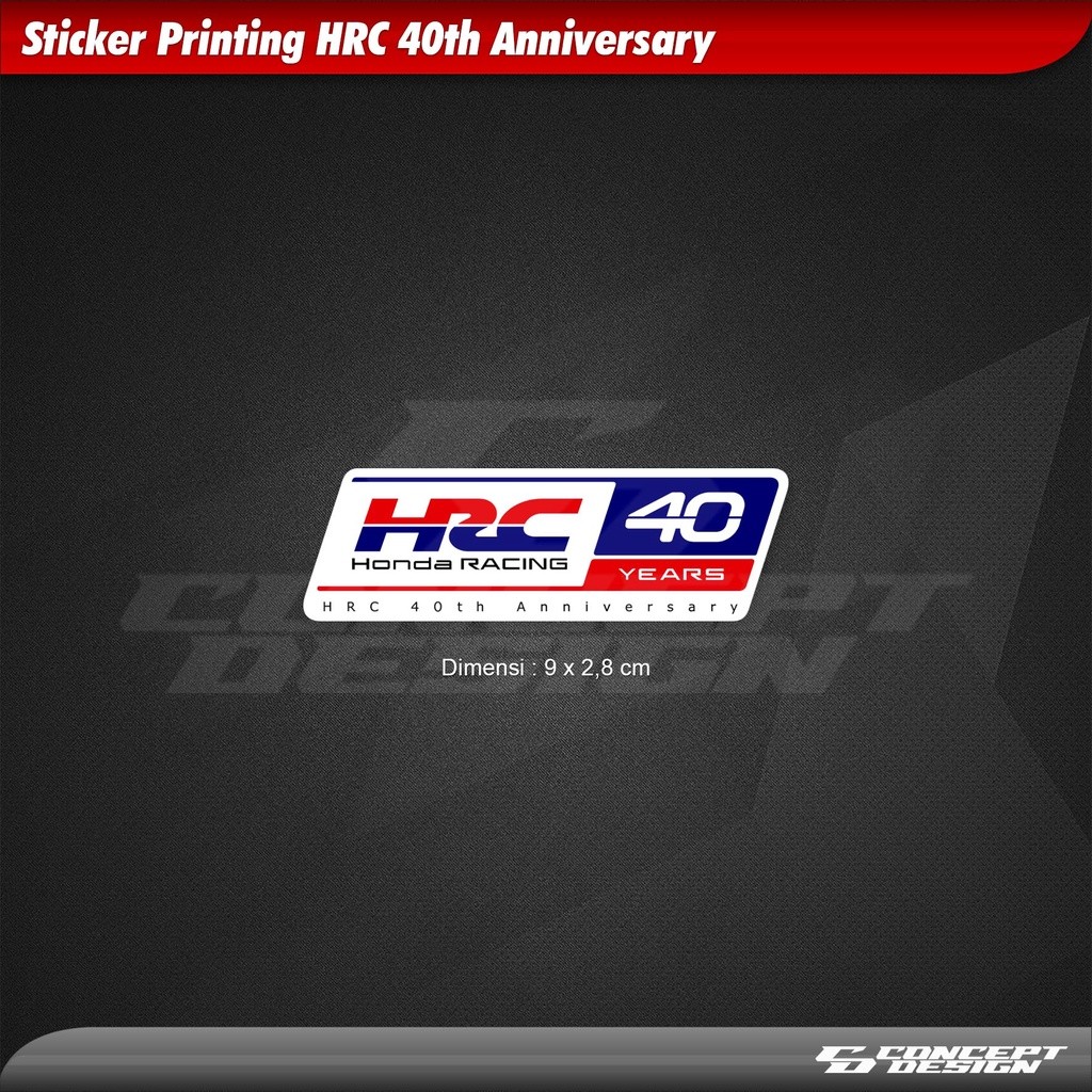Hrc 40th Anniversary Printing Sticker-GEN141-MOTSKR56-9CM(W) | Shopee ...