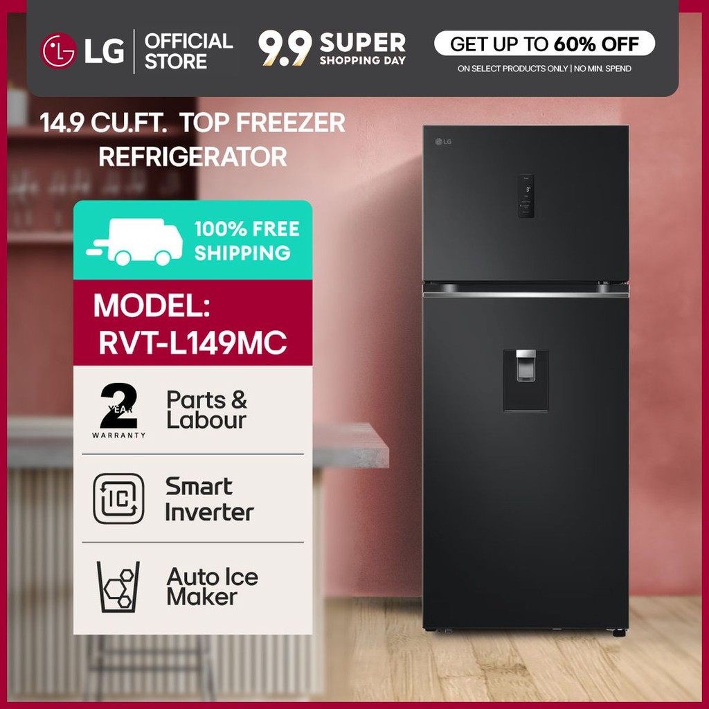LG 14.9 Cu. Ft. Top Freezer Refrigerator, Smart Inverter with Auto-ice ...