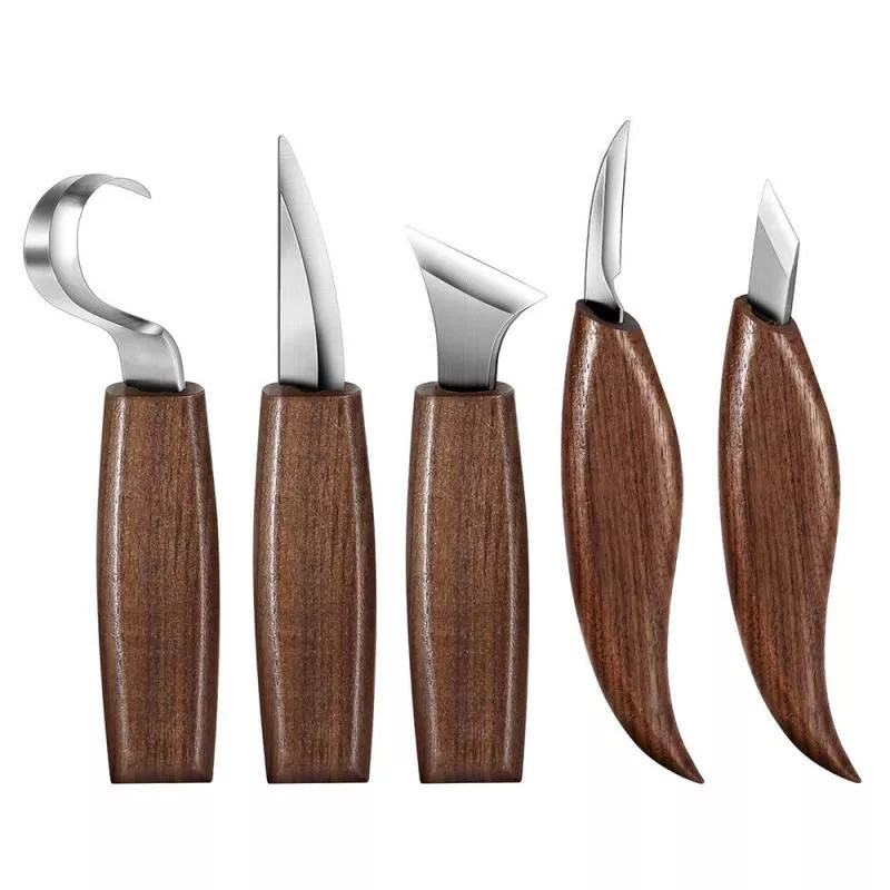 COD-5 Pcs Chisel Woodworking Cutter Hand Tool Set Wood Carving DIY ...