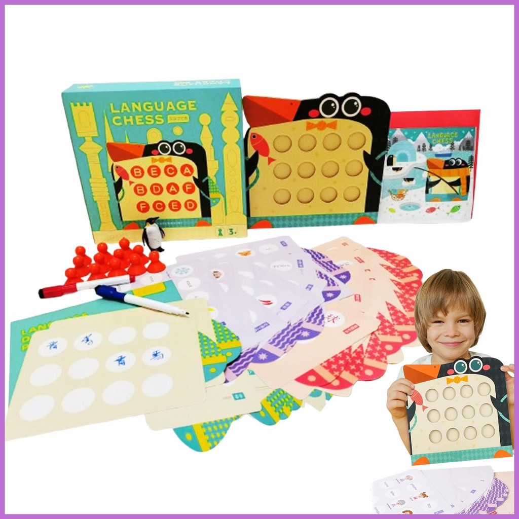 Memory Matching Board Game 2 Language Preschool Interactive Board Game ...