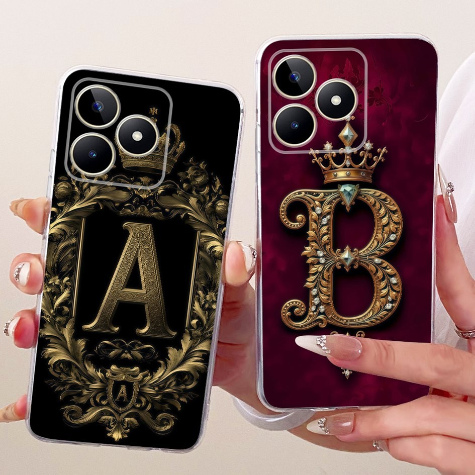 For Realme Note 50 Case Luxury A Z Letters Soft Silicone Couple Phone ...