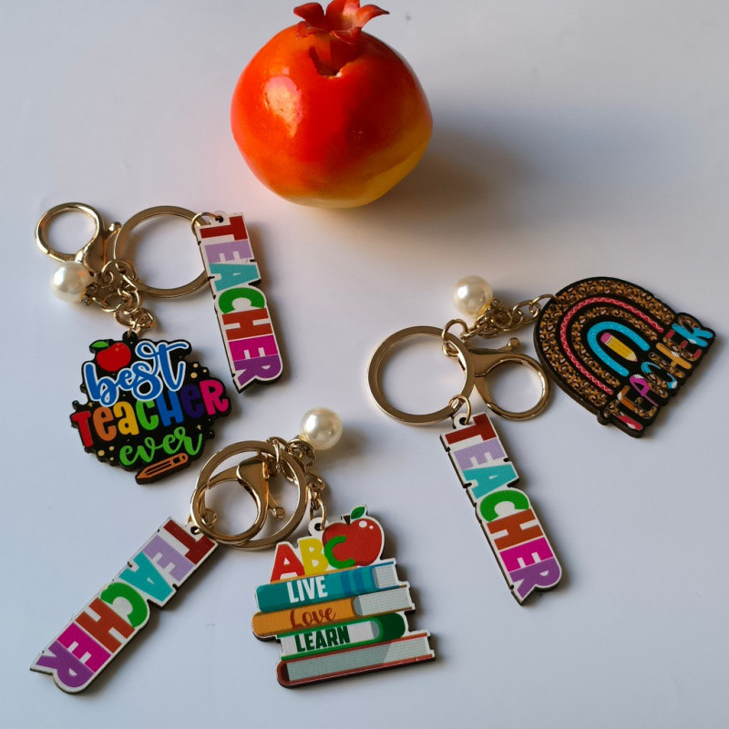 Teachers' day Gift Best Teacher Keychain Wooden Keychain Graduation ...