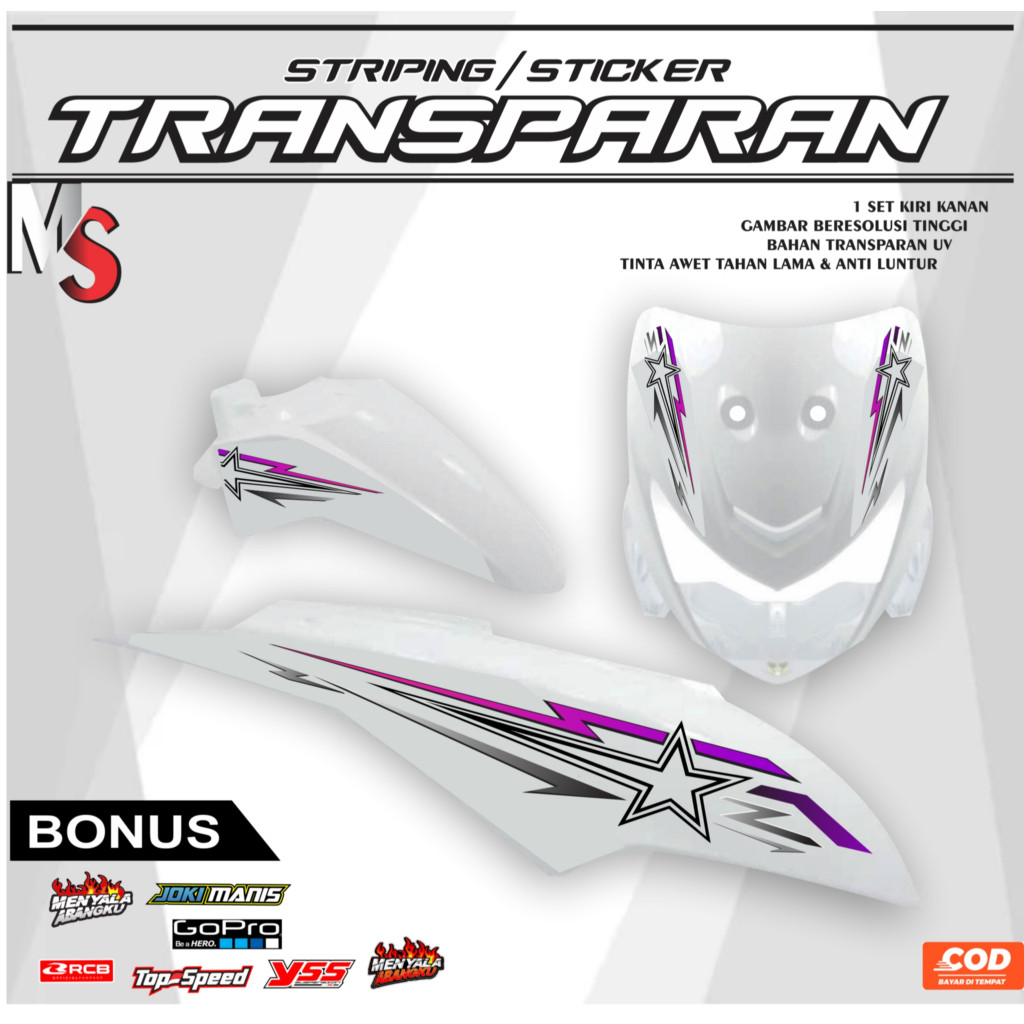 Honda Striping Sticker Variations Latest Transparent Pop MotifBEAT 14 ...