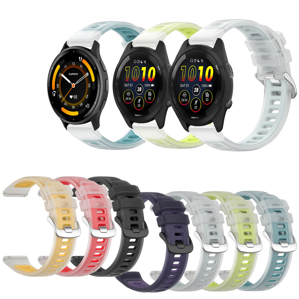 Meng Meng Bandes en Acier Inoxydable Fit for Garmin Forerunner 55 245 645m Bandes de Montre Smart Bandes de Montre Smart Bandes-Bracelet de métal conviennent à l'approche S40 S12 S42 Corréa