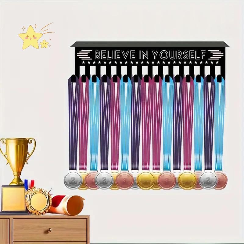 [INPH] Wall Mounted Medal Display Rack Metal Trophy Shelf Medal Hanger ...