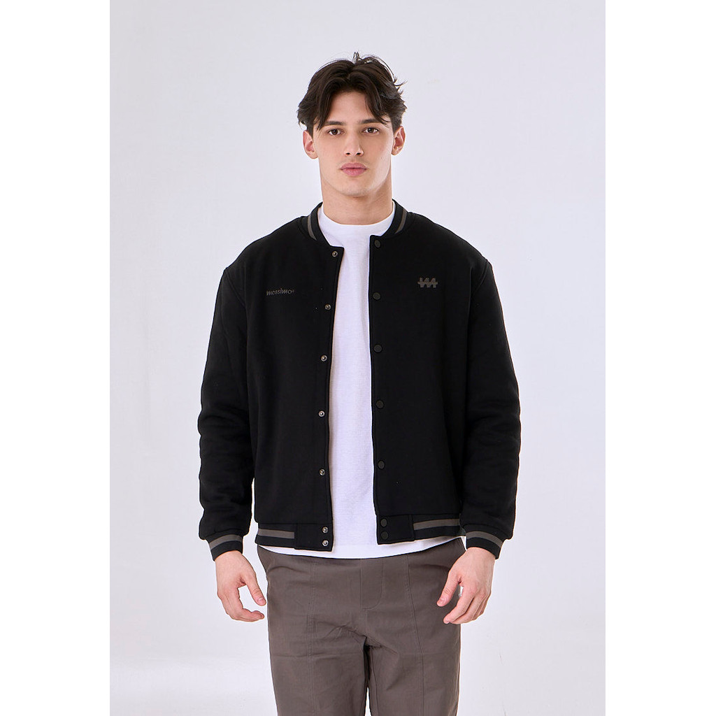 Mossimo Lance Black Boxy Varsity Jacket | Shopee Philippines
