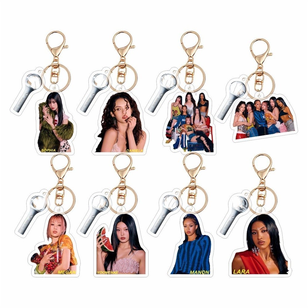 Hot Girls Acrylic Keychain KATSEYE Lightstick Keyring Pendant MEGAN ...