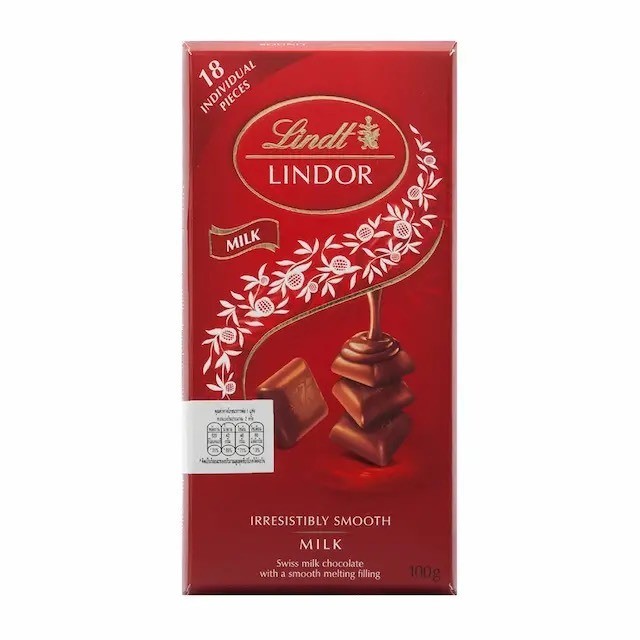 Thai Label Lindt Lindor Milk Chocolate 100g.premium From Switzerland ...