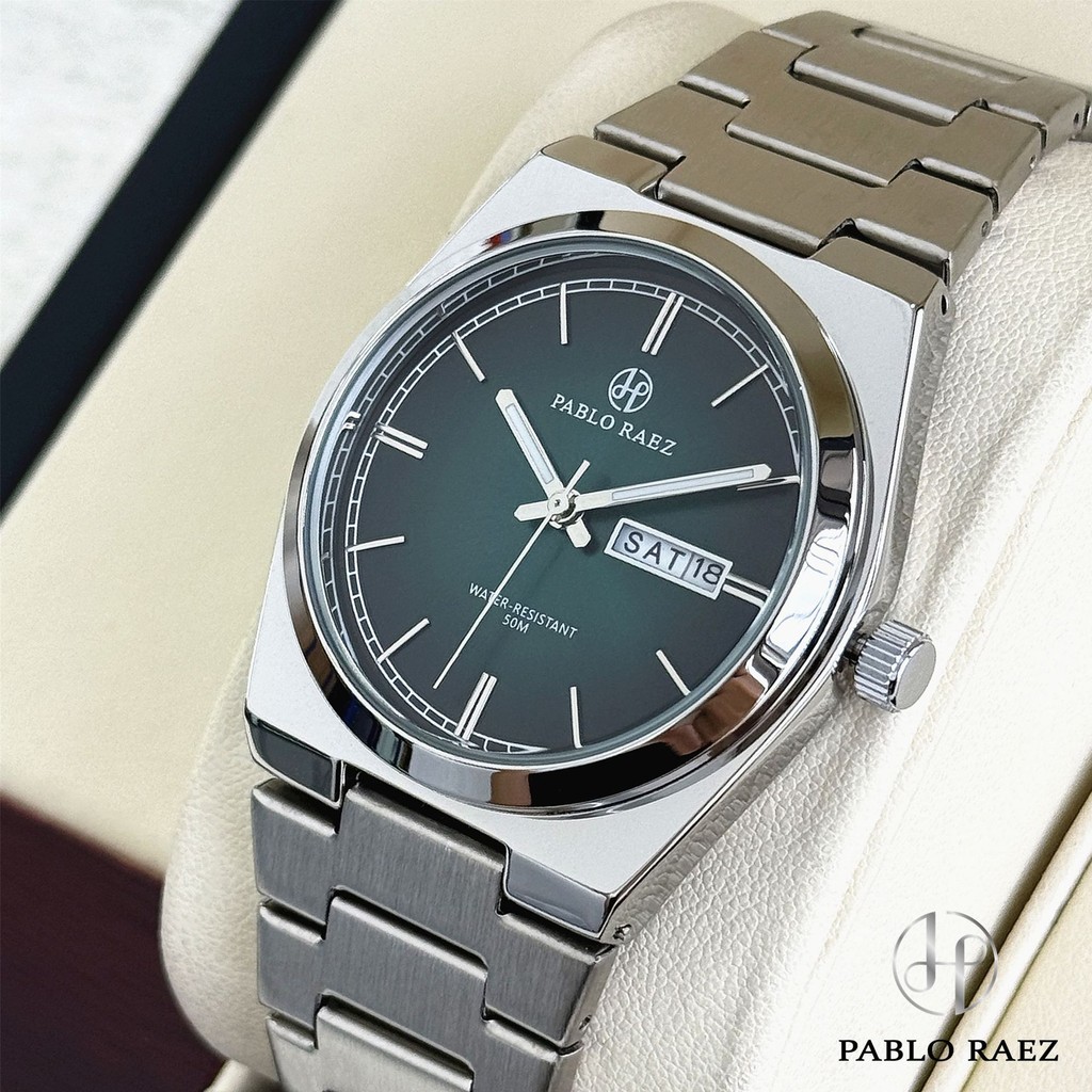 Gradient Green Dial New Model PABLO RAEZ Brand Steel Band Men's Watch ...