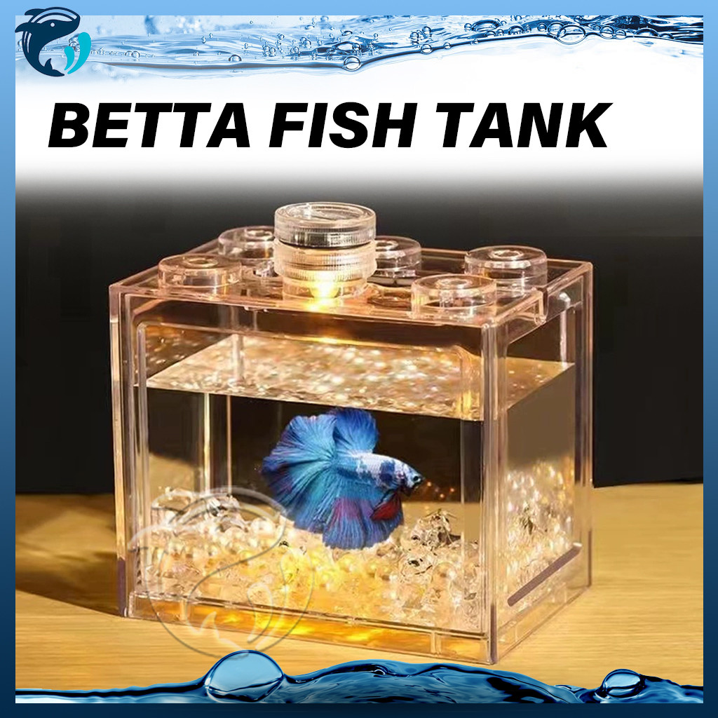 Fish Tank Betta Fish Tank Mini Aquarium Block Guppy | Shopee Philippines