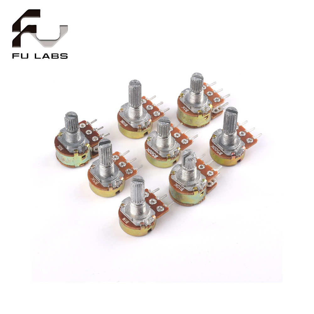 5pcs WH148 Linear Potentiometer 15mm Shaft With Nuts And Washers 3pin ...