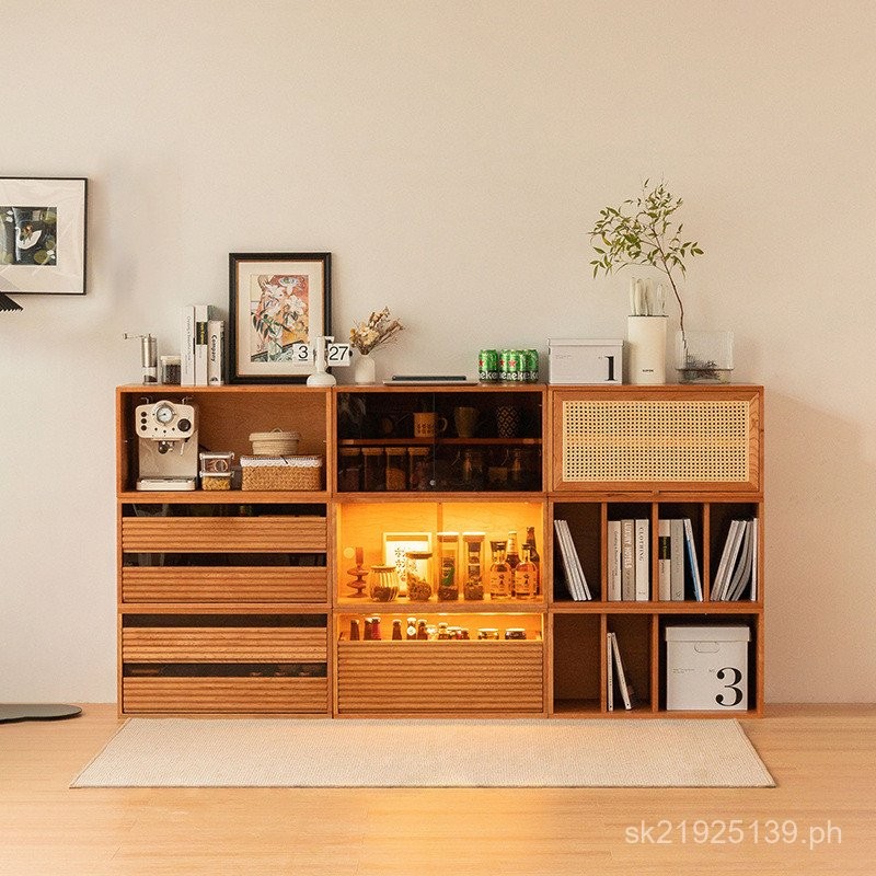 Magic Cube Bedside Table Combination Cabinet Internet Celebrity Cherry ...