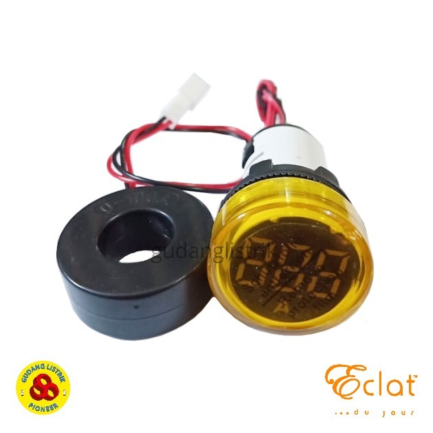 Pilot Lamp LED Amp Meter 22mm 0-100A YELLOW Round LED Indicator Box ...