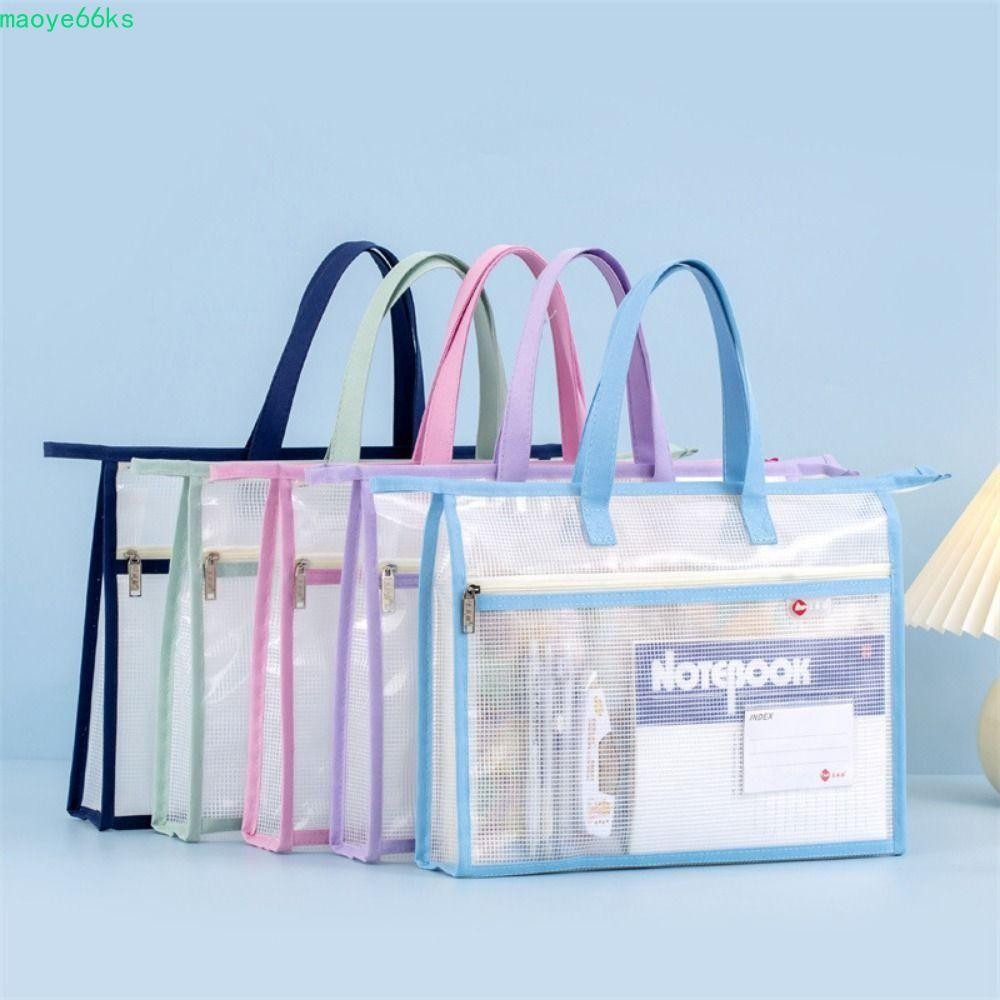 MAOYE A3/A4 File Storage Bag, Clear Waterproof Zipper Pouch Bag ...