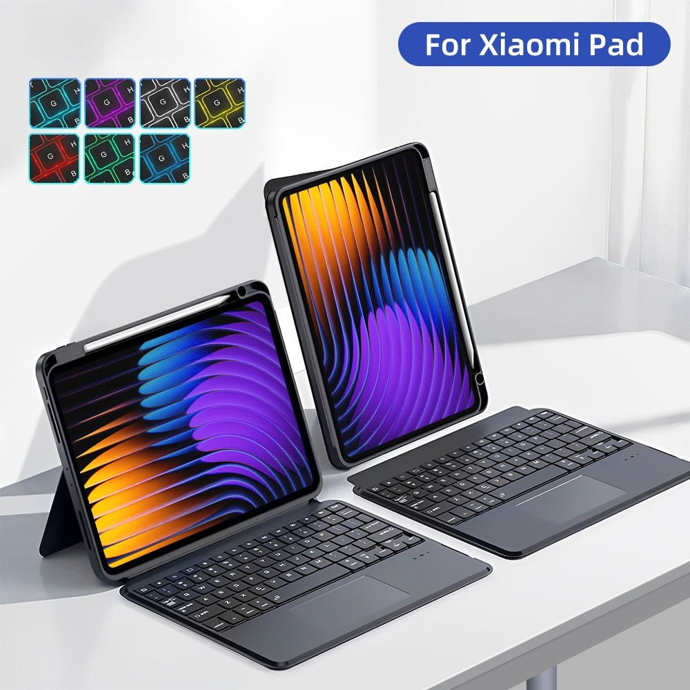UncleZ Backlit Keyboard Case with Touchpad for Xiaomi Pad 7 8 6S Pro 12 ...