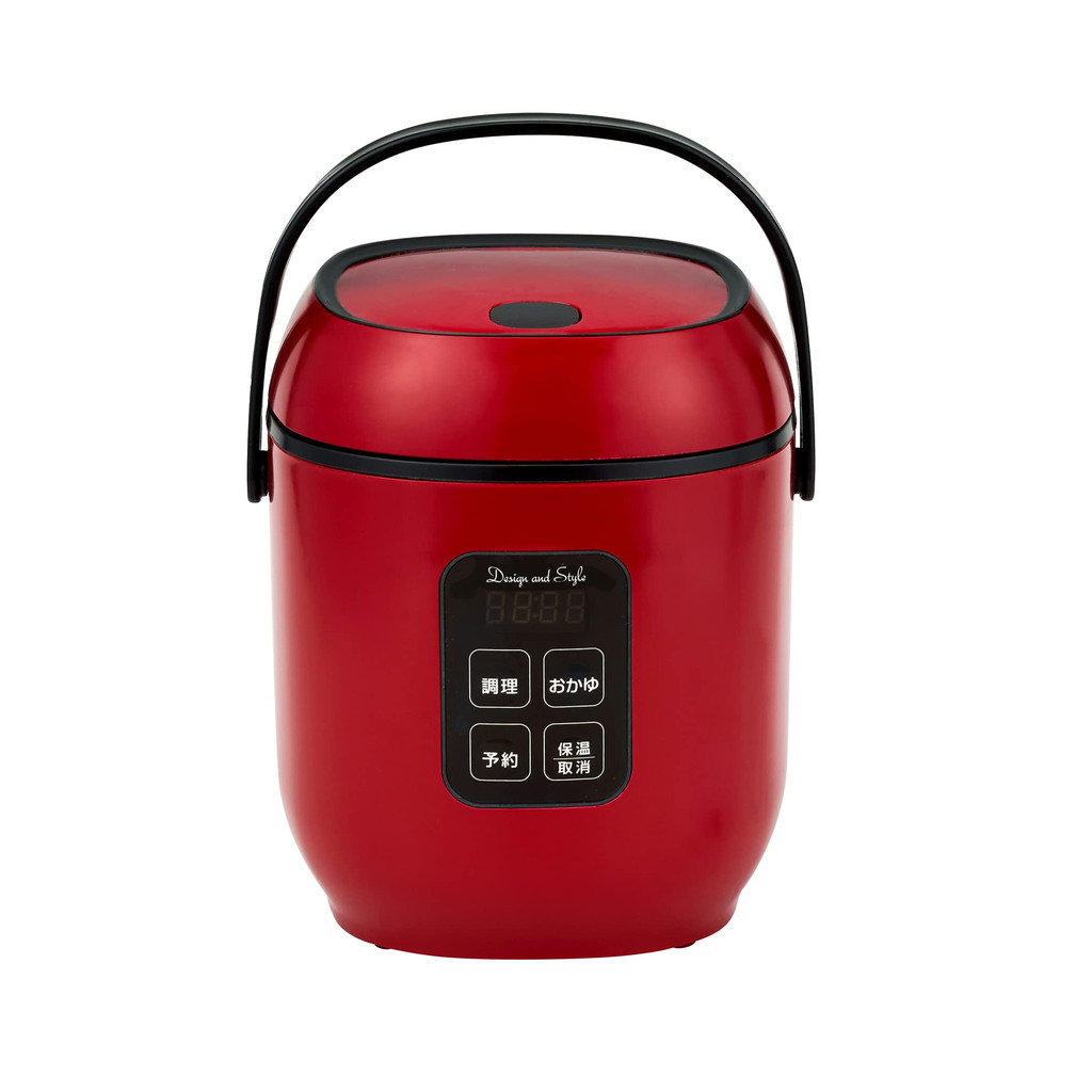 D&S Compact Rice & Food Cooker Mini Rice Cooker Red with Recipes 12 ...