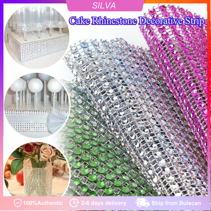 1M 24 Rows Rhinestone Mesh Diamond Mesh Bling for Cake Decor Ribbon ...