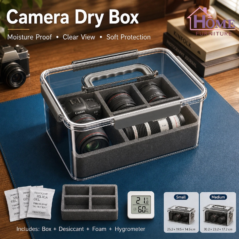 Transparent Camera Storage Box Multi-functional Camera Dry Box Anti ...