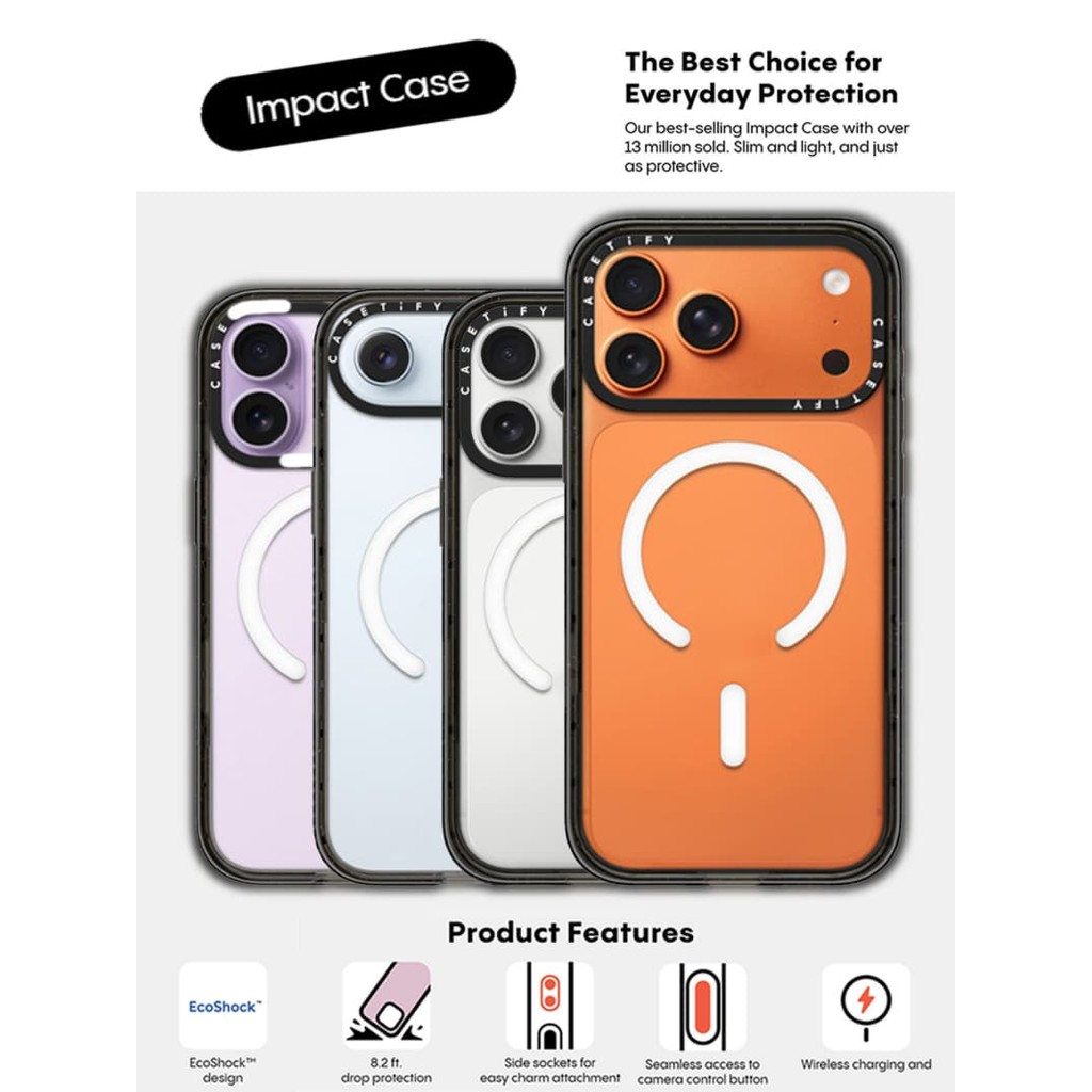CASECASE X Black Edge Clear Hard Magnetic suction Impact Case For Apple ...