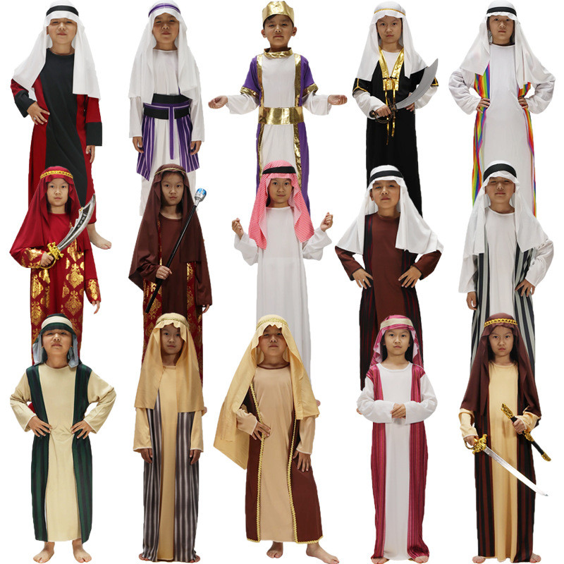 Boys cos Dubai Arabian Chief Shepherd Robe Children Halloween Sartar ...