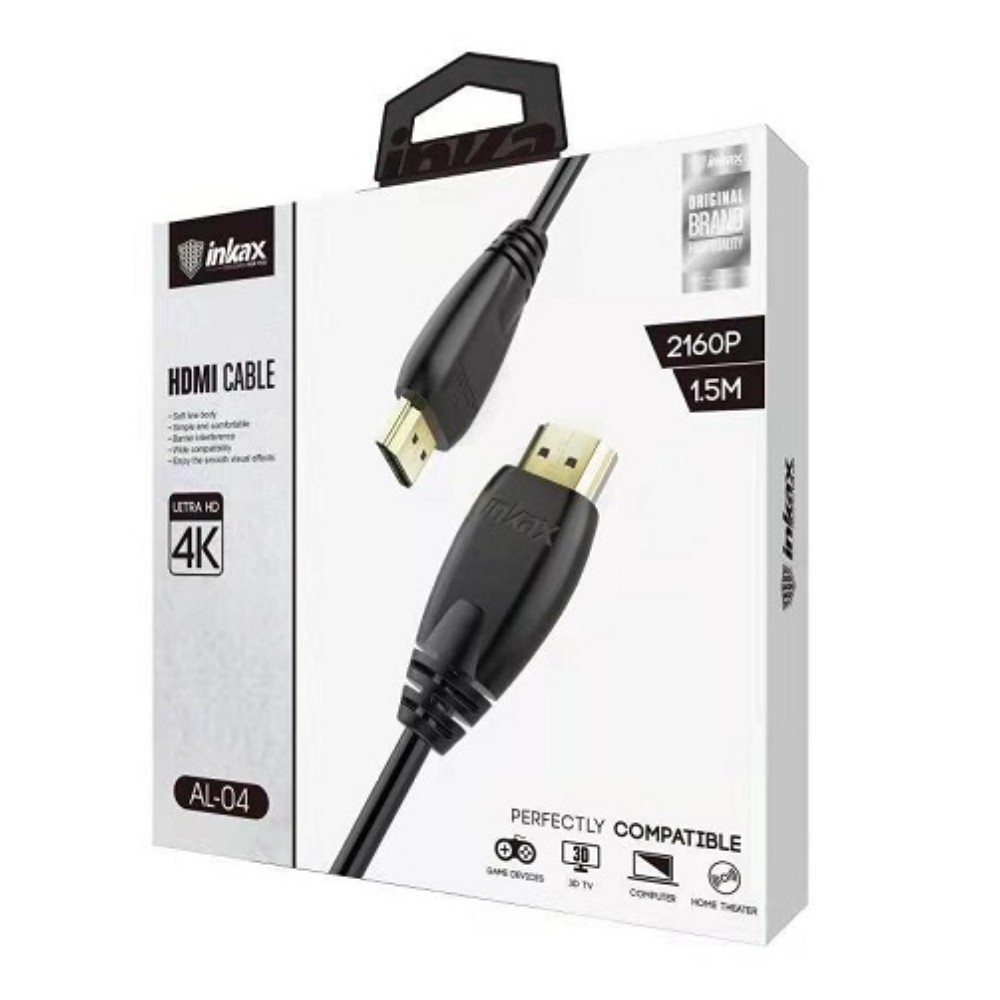 Inkax AL-04 HDMI Cable – Ultra HD 4K HDMI to HDMI Audio Video (1.5m ...