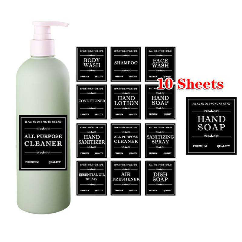 10Pcs Soap Dispenser Labels Shampoo Bottle Sticker Waterproof Sticker ...