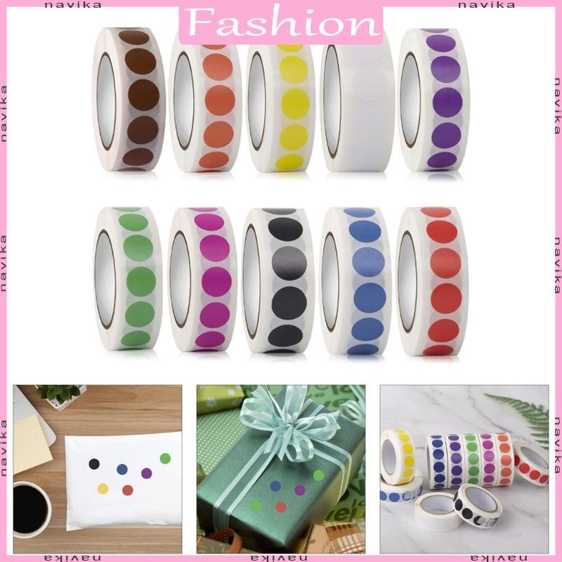 NAV Colorful Dot Sticker Self Adhesive Label Sticker For School ...