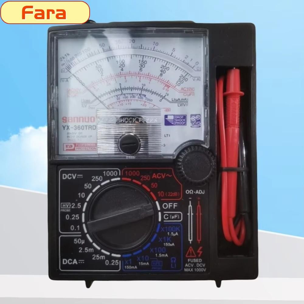 FARA Voltage Current Tester, 1000V Range Buzzer Alarm DC Voltmeter ...