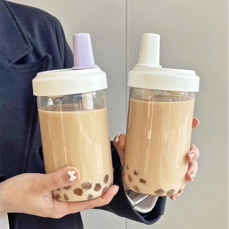 500/850ML New Sipable Milk Tea Plastic Cup with Straw, High-looking ...