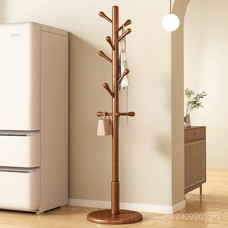 Clothes Rail Living Room Solid Wood Coat Rack Freestanding Household ...