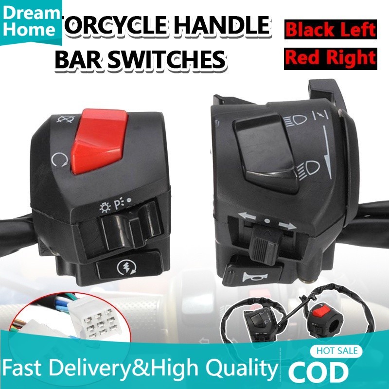 Left Right Handle Switch Universal Motorcycle Handlebar Mount on Off ...