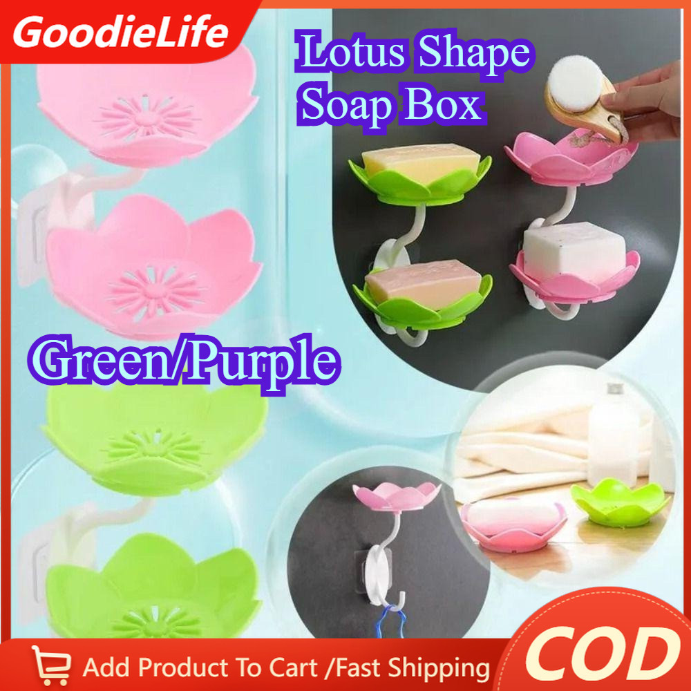【COD】Lotus Shape Soap Box Plastics Flower Shape Double Layer Soap ...