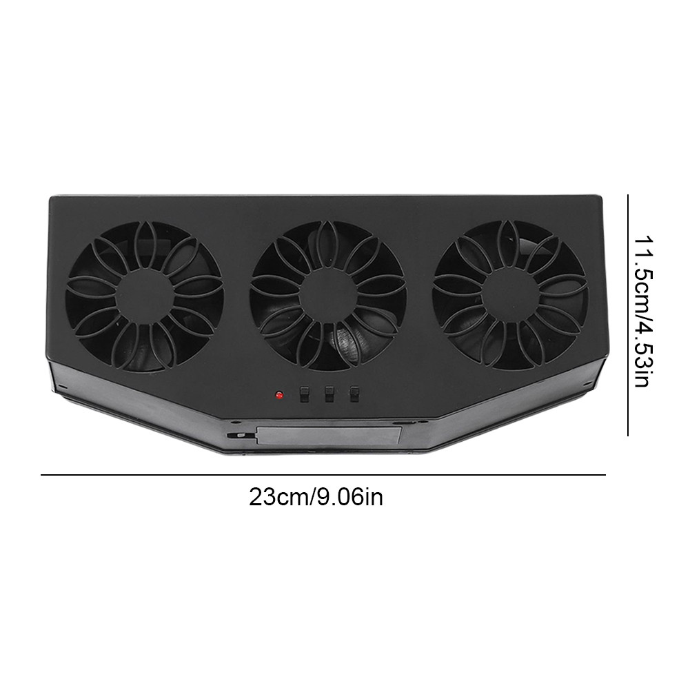 Solar Powered Car Radiator Cooling Fan with 3 Air Outlets Auto Vent Fan ...