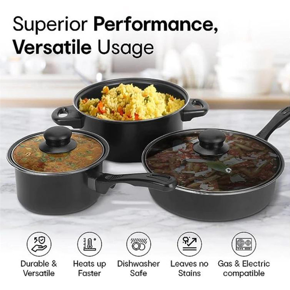 ♚WM♚ 13Pcs Non Stick Cookware Set Cooking Pot with Lid/ Deep Frying Pan ...