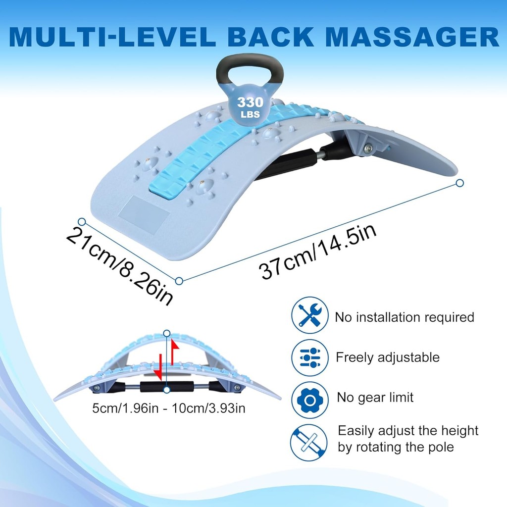 REAQER Back Stretcher for Lower Pain Relief with Magnet Massager,Multi ...