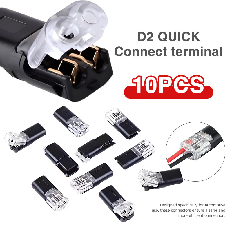 Solderless No Strip Quick Connect 2Pin Locking Wire Connector for ...