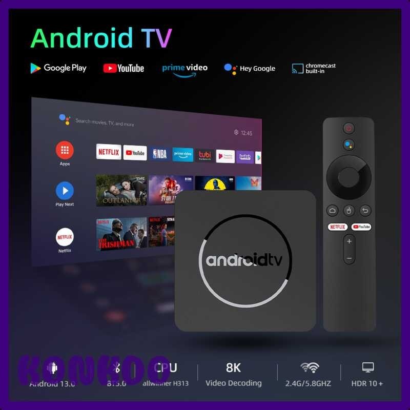 Smart [KONKDO] Android13 Mini Android TV Box Google Assistant Portable ...