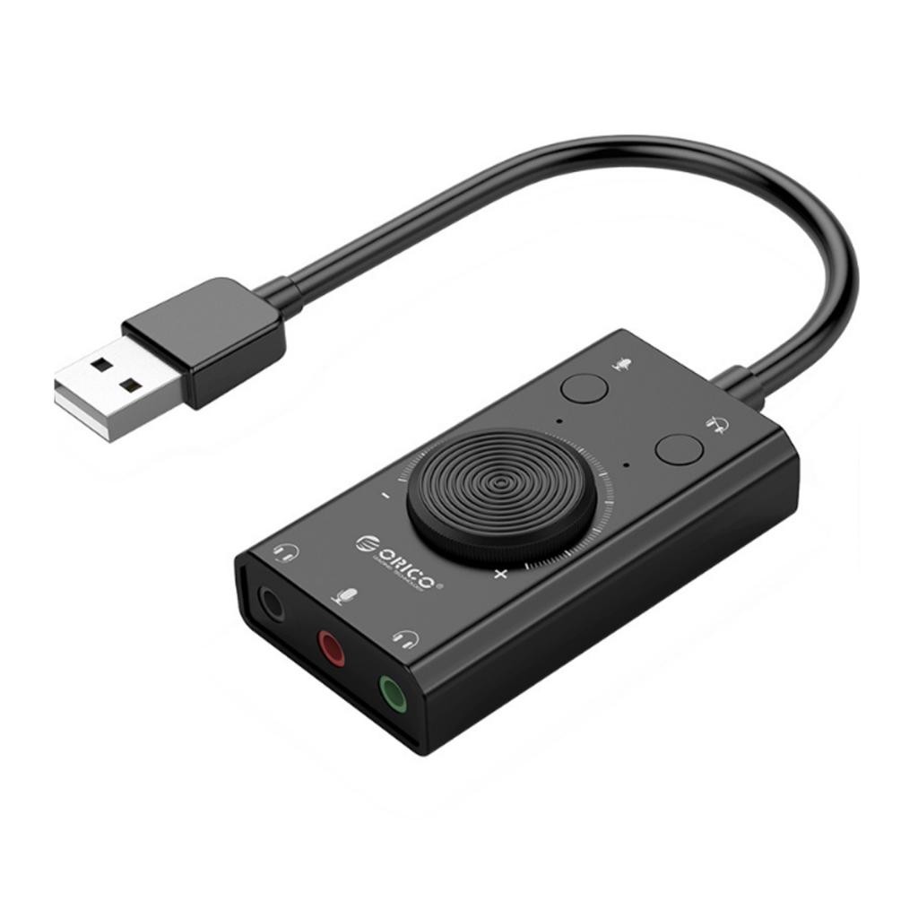 losipoka External Sound Card USB Computer Controller SC2 Headphone ...