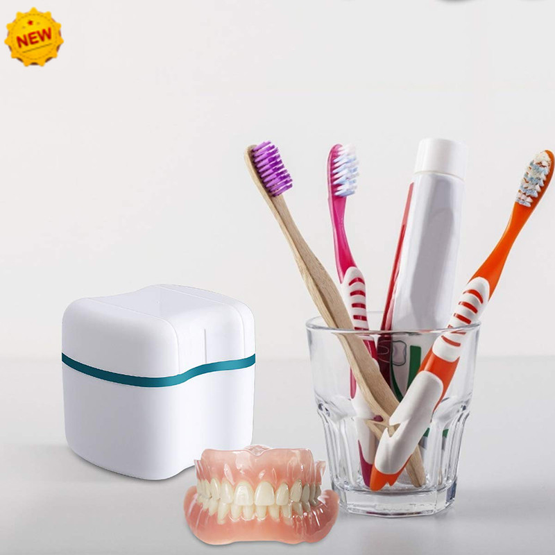 Double Layer European Tooth Storage Box Elderly Denture Organiser ...