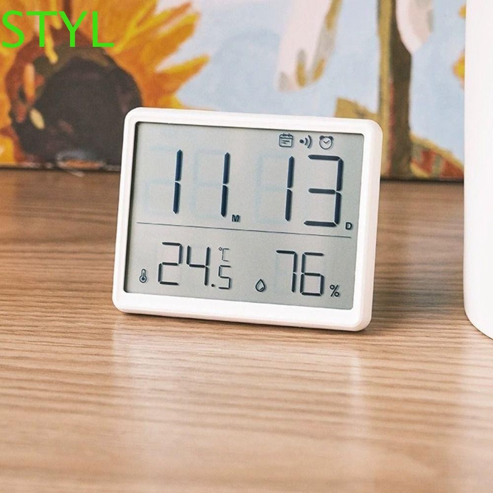 STYL Digital Alarm Clock, Display Screen Temperature Hygrometer, Mini ...