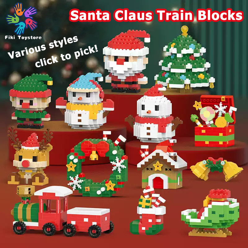 6in1 Santa Claus Train Blocks Toy for Kids Surprise Box Christmas ...