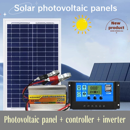 Solar panel 200w400w household rechargeable generator set with inverter ...