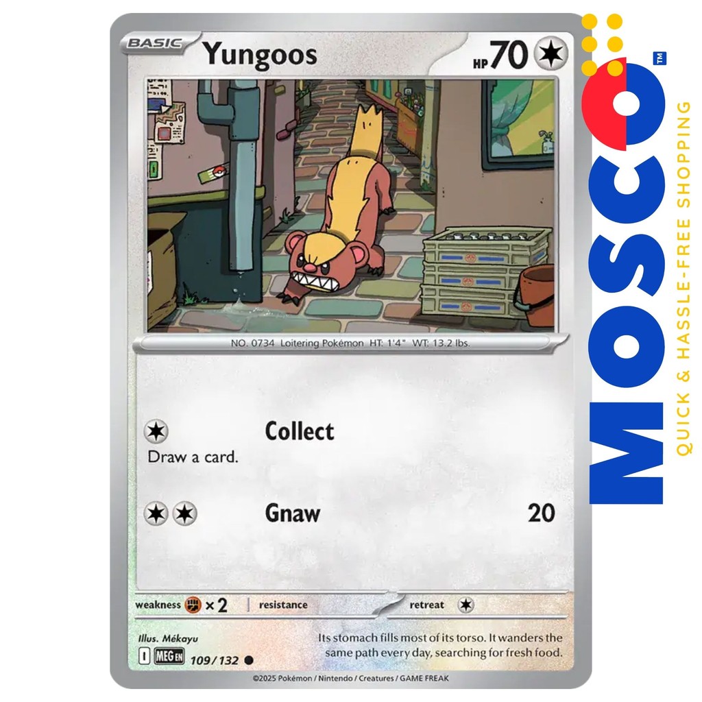 Yungoos - 109/132 ME01 Mega Evolution Base | Pokemon TCG | Shopee  Philippines